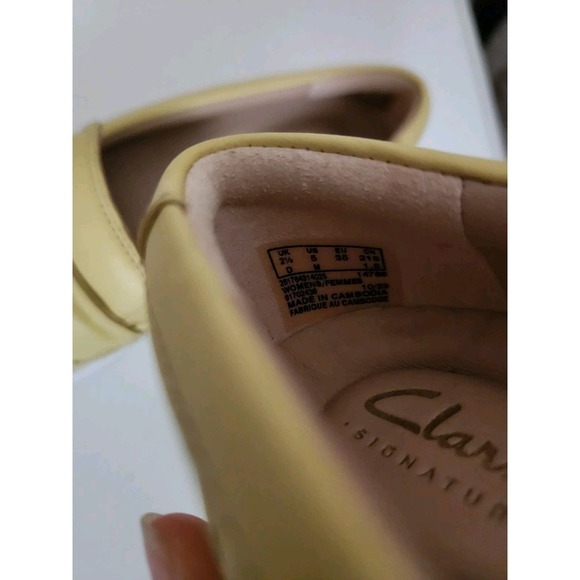 Women's Shoes Clarks MAYHILL COVE Platform Leather Loafers‎ Yellow Size 5 - Picture 7 of 8